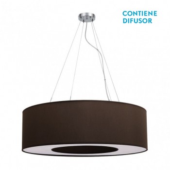 Distribuidor - Lâmpadas Diversas | Colgantes Moderno | COLGANTE GRANDE HAITI 4XE27 CROMO/MARRON REGX80X80 CM Ref: 051998002